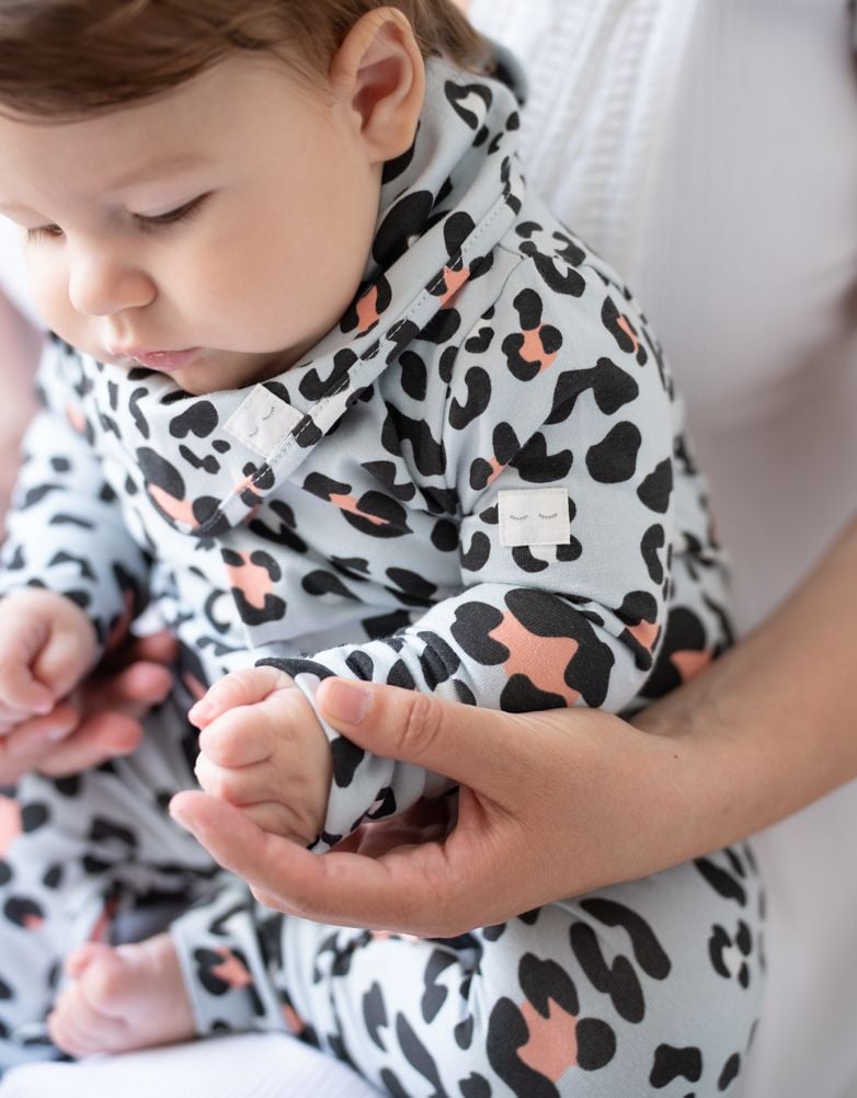 Baby Seraphine Baby Clothes | Easy Zip Organic Cotton Sleepsuit – Animal Print