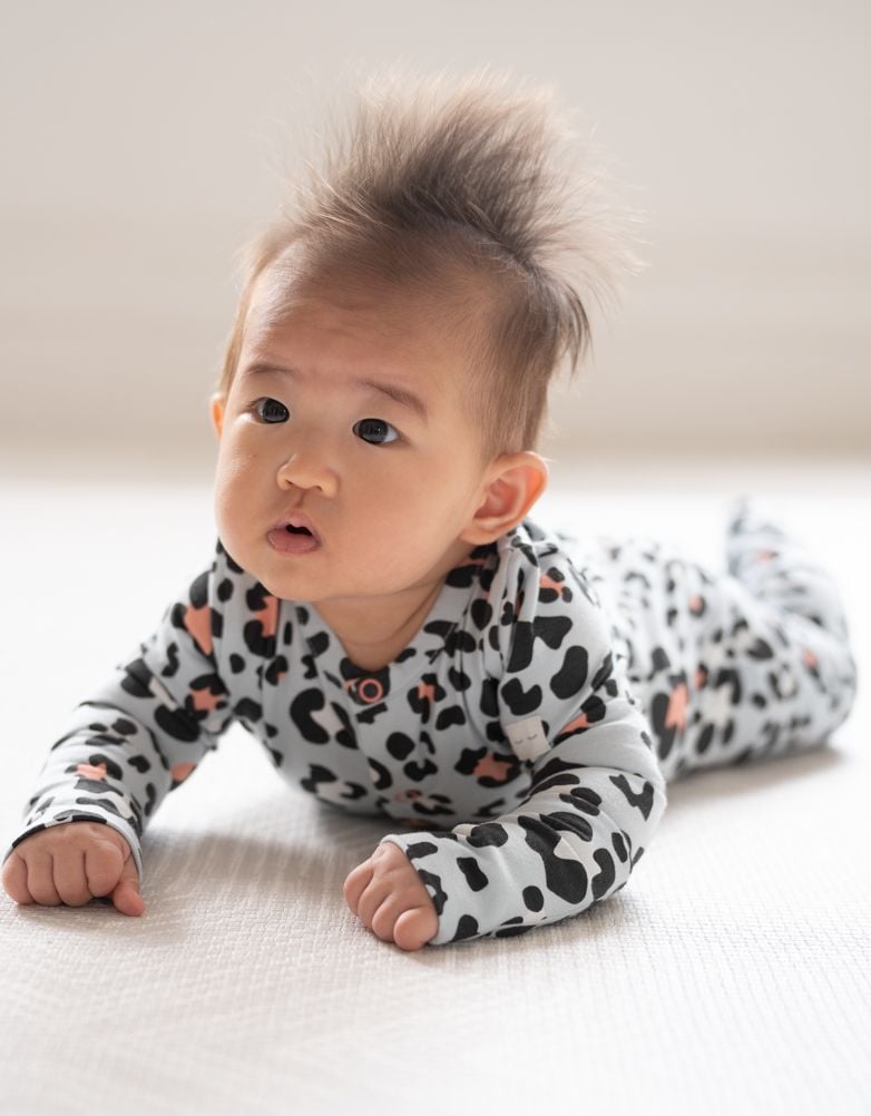 Baby Seraphine Baby Clothes | Easy Zip Organic Cotton Sleepsuit – Animal Print