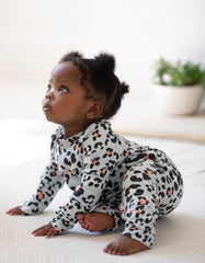 Baby Seraphine Baby Clothes | Easy Zip Organic Cotton Sleepsuit – Animal Print