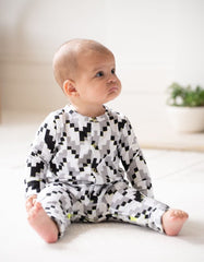 Baby Seraphine Baby Clothes | Easy Zip Organic Cotton Sleepsuit – Black & White