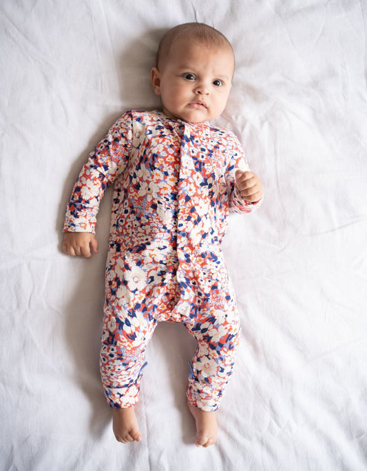 Baby Seraphine Baby Clothes | Easy Zip Organic Cotton Sleepsuit – Floral
