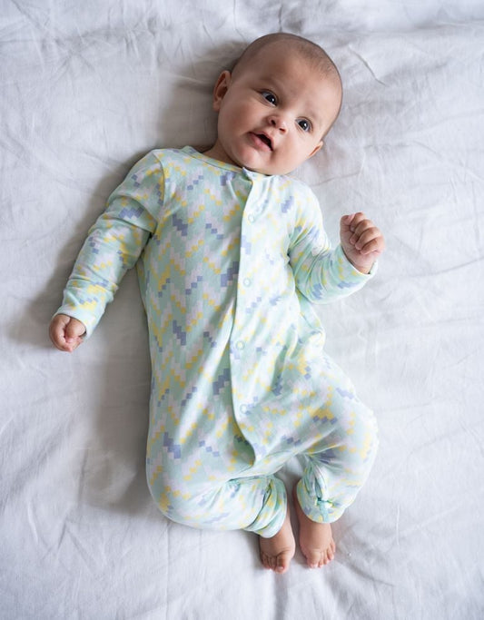 Baby Seraphine Baby Clothes | Easy Zip Organic Cotton Sleepsuit – Mint