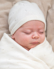 Baby Seraphine Baby Clothes | Mini Cotton & Cashmere Ivory White Knitted Baby Hat