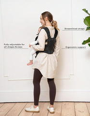 Baby Seraphine CARIPOD™ | The CARIPOD™ Baby Carrier - Black Cotton Canvas