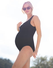 Women Seraphine Beach & Swimwear | Black Super-Stretch Maternity Swimsuit