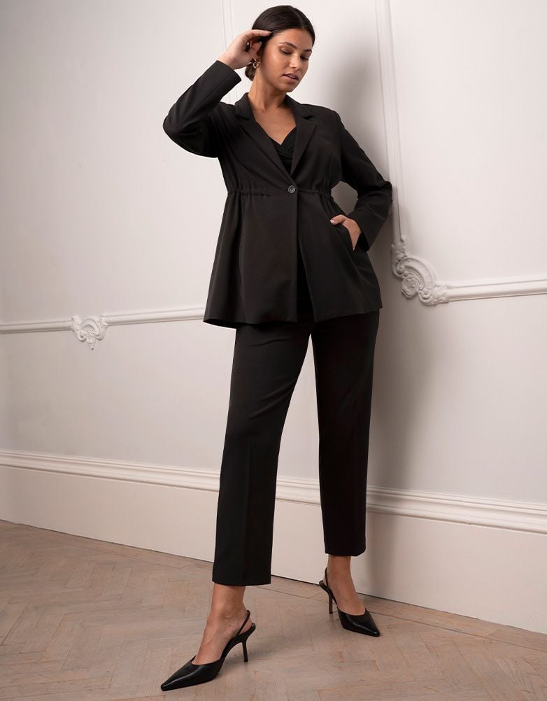 Women Seraphine Co-ords | Tapered Black Maternity Pants