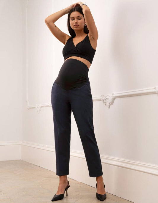 Women Seraphine Co-ords | Tapered Navy Maternity Pants
