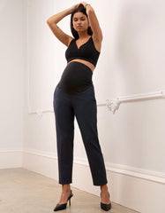 Women Seraphine Co-ords | Tapered Navy Maternity Pants