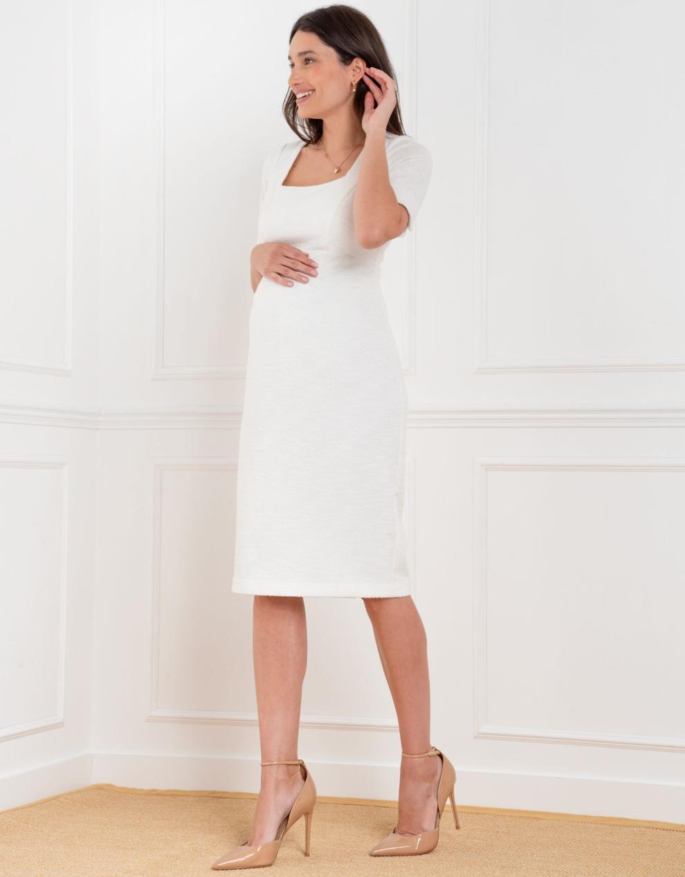 Women Seraphine Co-ords | Tweed Midi Maternity Dress