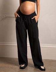 Women Seraphine Co-ords | Wide Leg Black Maternity Pants