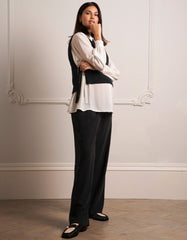 Women Seraphine Co-ords | Wide Leg Black Maternity Pants