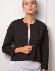 Women Seraphine Coats & Jackets | Black Peplum Maternity Jacket
