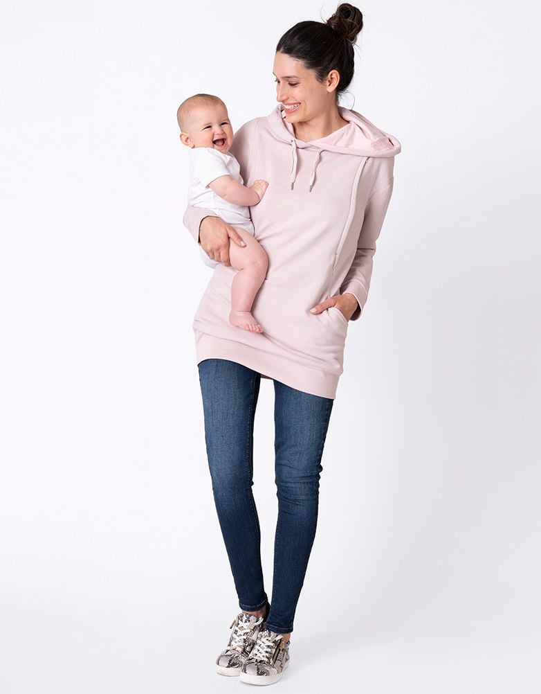 Women Seraphine Coats & Jackets | Blush Pink Maternity & Nursing Hoodie