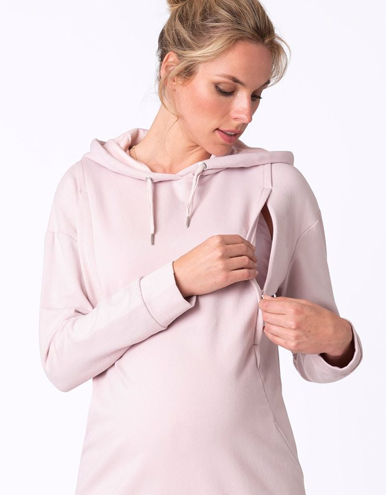 Women Seraphine Coats & Jackets | Blush Pink Maternity & Nursing Hoodie