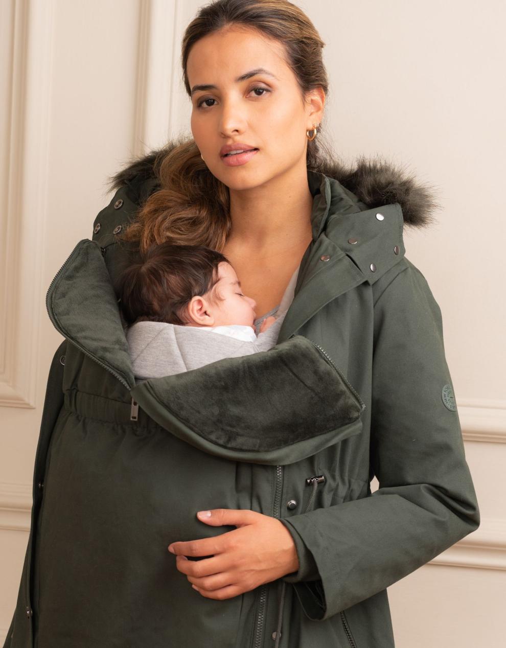 Women Seraphine Coats & Jackets | Khaki Sub-Zero 3 In 1 Maternity Parka