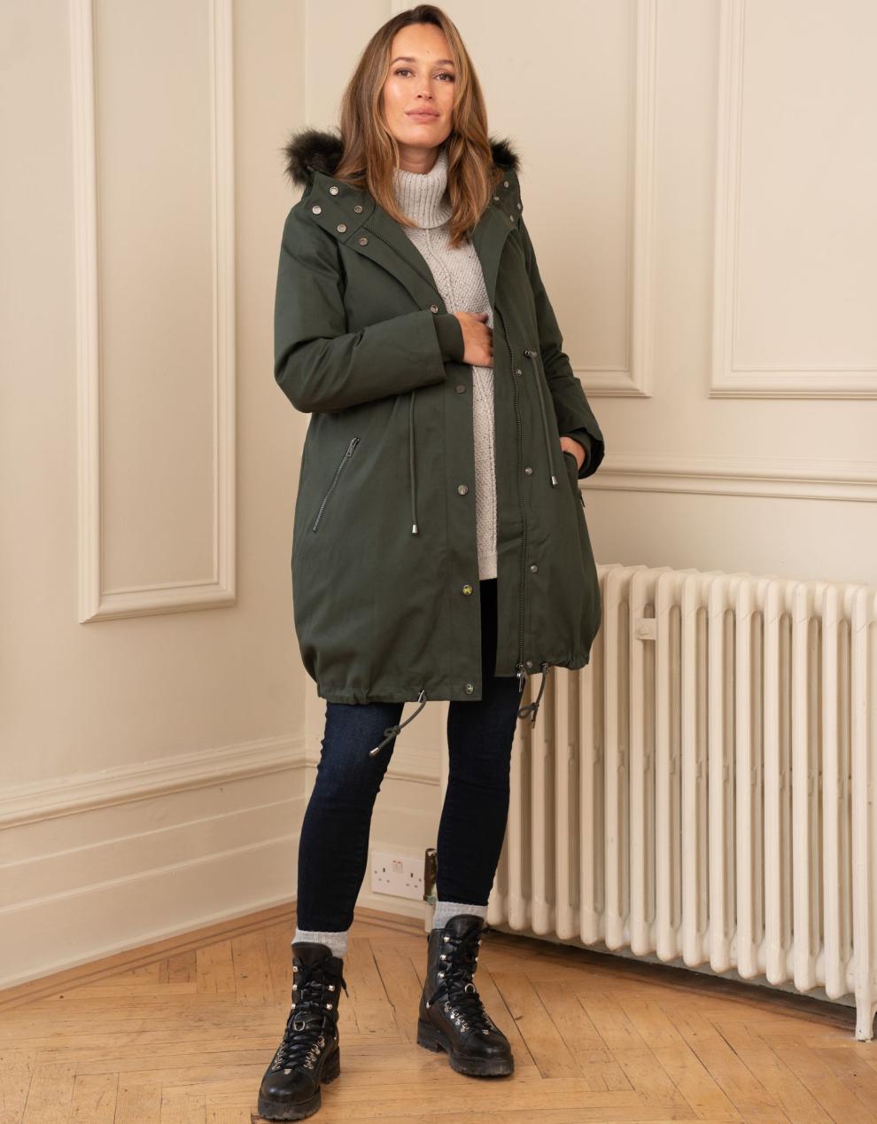 Women Seraphine Coats & Jackets | Khaki Sub-Zero 3 In 1 Maternity Parka