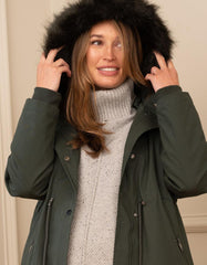 Women Seraphine Coats & Jackets | Khaki Sub-Zero 3 In 1 Maternity Parka