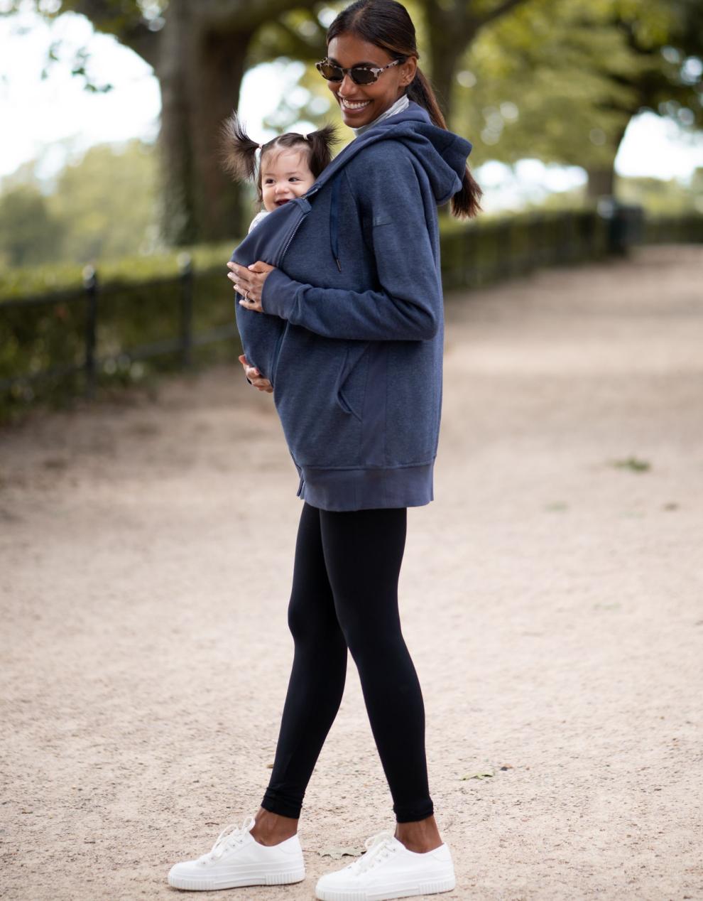 Women Seraphine Coats & Jackets | Navy Blue 3 In 1 Maternity Hoodie