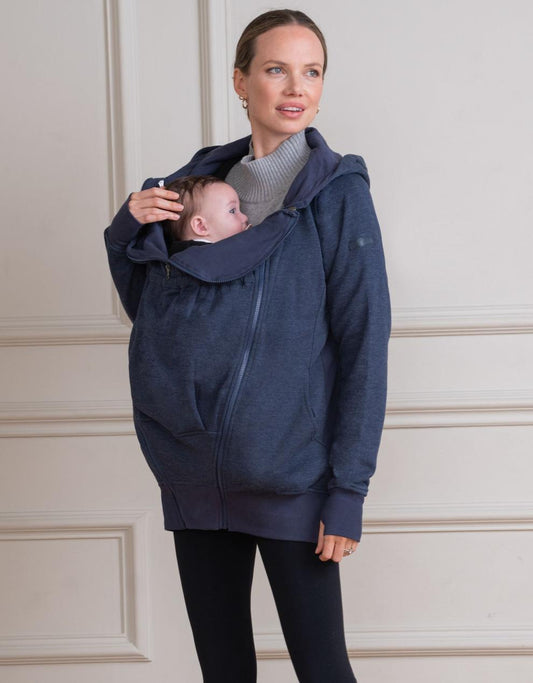 Women Seraphine Coats & Jackets | Navy Blue 3 In 1 Maternity Hoodie