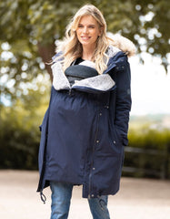 Women Seraphine Coats & Jackets | Navy Blue 3 In 1 Winter Maternity Parka