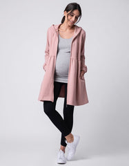 Women Seraphine Coats & Jackets | Pink 3 In 1 Maternity & Babywearing Hoodie Tunic