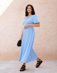 Women Seraphine Dresses | Button-through V Neck Maternity And Nursing Dress