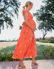 Women Seraphine Dresses | Flutter Sleeve Maxi Wrap Maternity Dress