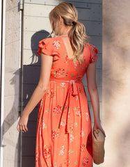 Women Seraphine Dresses | Flutter Sleeve Maxi Wrap Maternity Dress