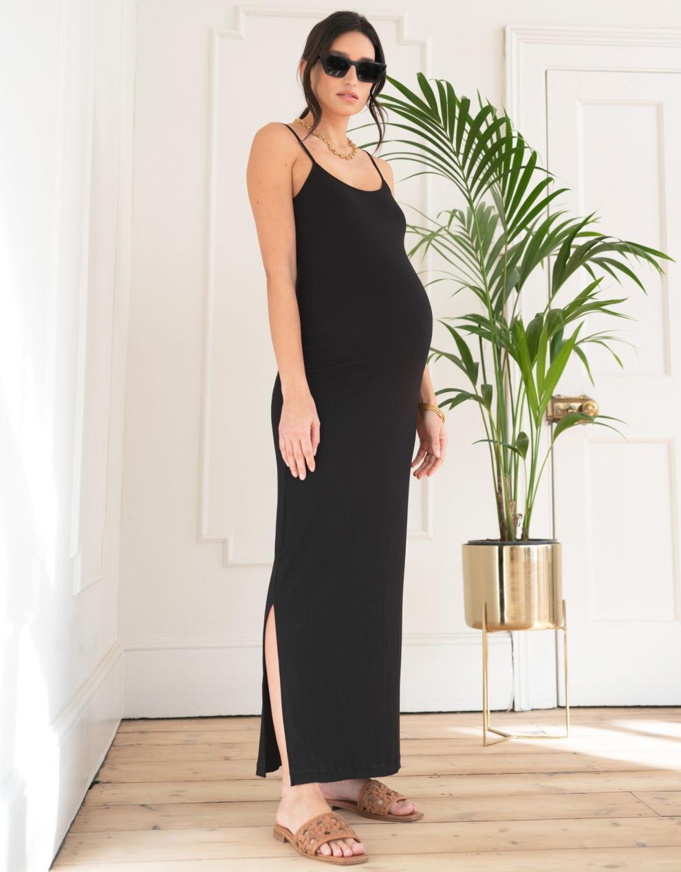 Women Seraphine Dresses | Ribbed Jersey Cami Maxi Maternity Dress