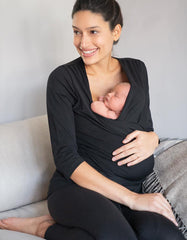 Women Seraphine Essentials | Black Cotton Skin To Skin Top