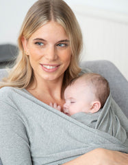 Women Seraphine Essentials | Grey Cotton ¾ Sleeve Skin To Skin Top