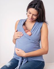 Women Seraphine Essentials | Slate Blue Cotton Skin To Skin Top