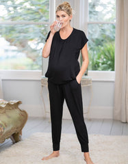 Women Seraphine Essentials | Soft Black Maternity & Nursing Loungewear