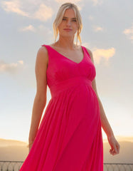 Women Seraphine Formal Dresses | Maxi-Length Maternity-To-Nursing Dress With Pleat Details
