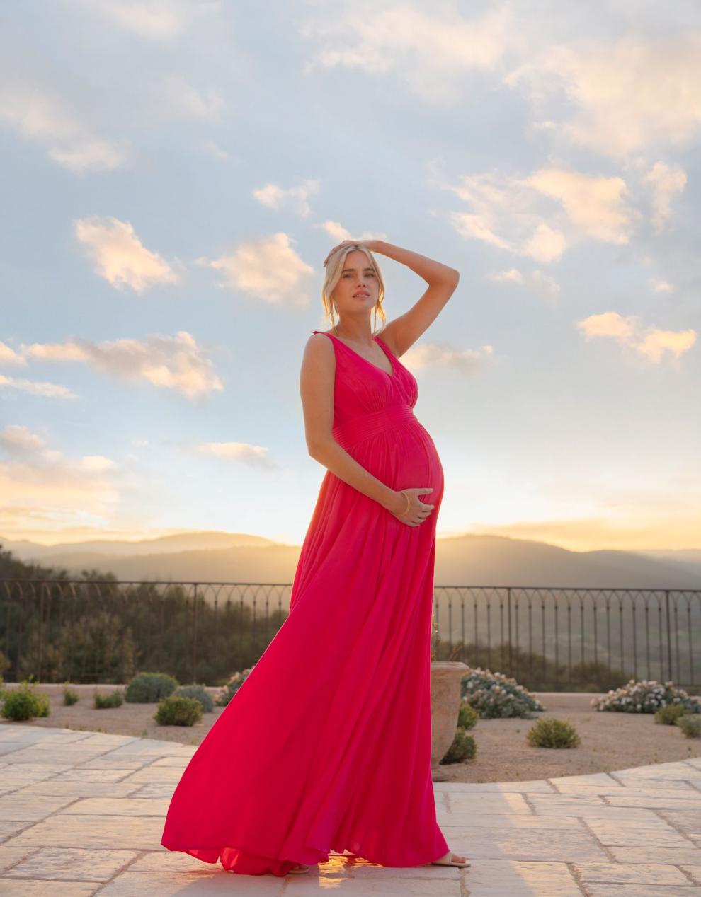 Women Seraphine Formal Dresses | Maxi-Length Maternity-To-Nursing Dress With Pleat Details