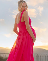 Women Seraphine Formal Dresses | Maxi-Length Maternity-To-Nursing Dress With Pleat Details