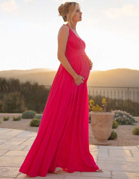 Women Seraphine Formal Dresses | Maxi-Length Maternity-To-Nursing Dress With Pleat Details