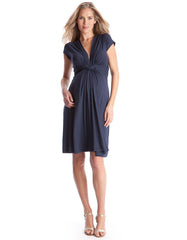Women Seraphine Formal Dresses | Navy Blue Knot Front Maternity Dress