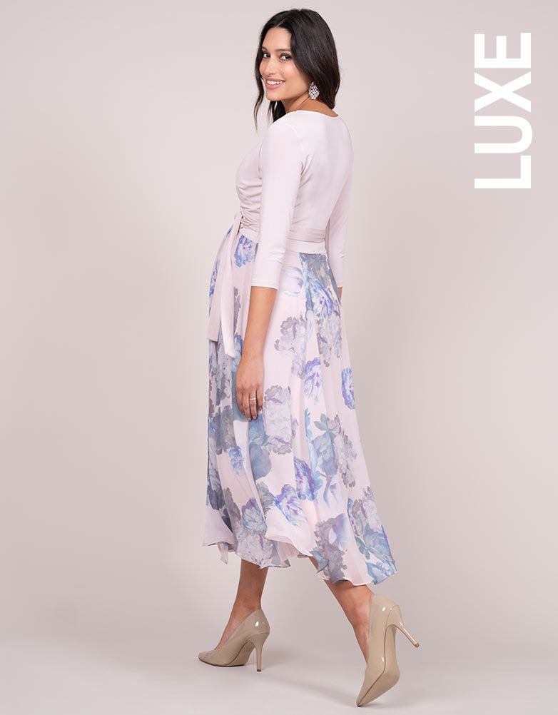 Women Seraphine Formal Dresses | Pastel Floral Wrap Midi Maternity Dress