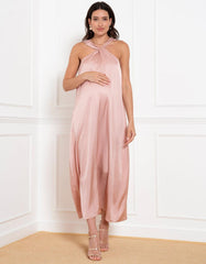 Women Seraphine Formal Dresses | Reversible Halter Neck A-Line Maternity Dress