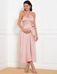 Women Seraphine Formal Dresses | Reversible Halter Neck A-Line Maternity Dress