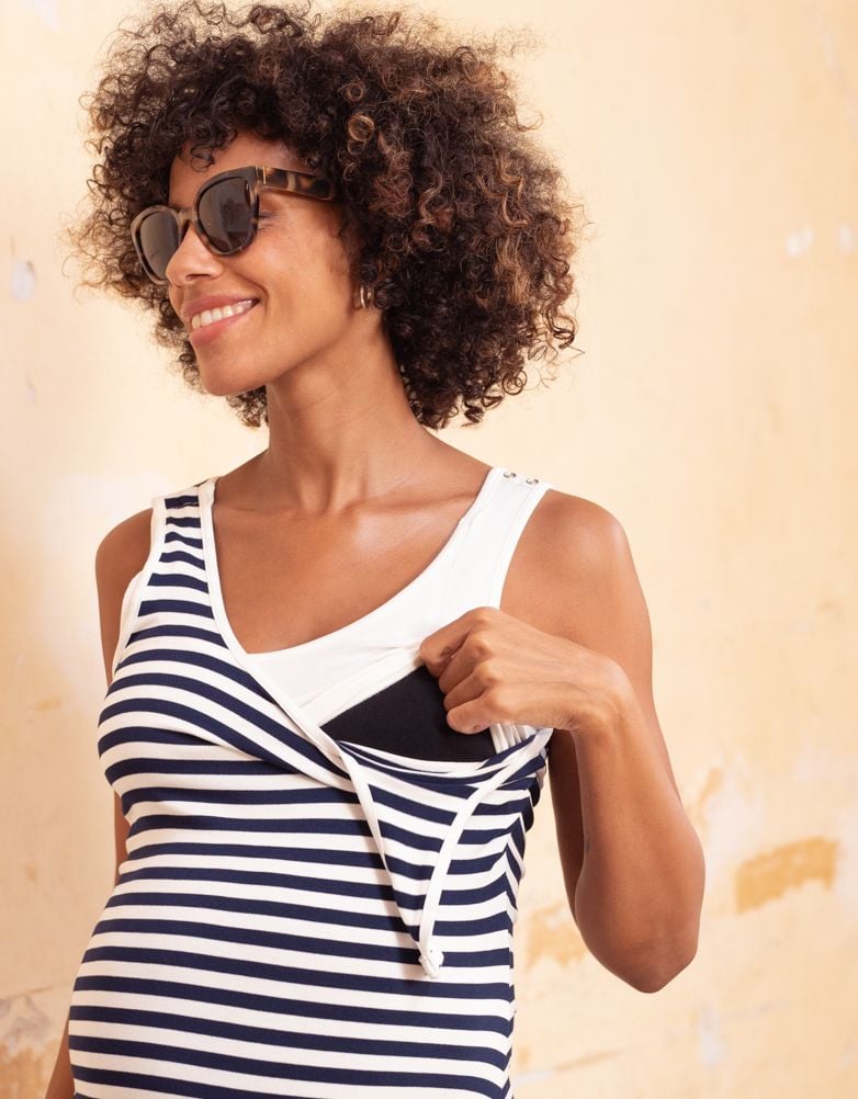 Women Seraphine Formal Dresses | Two Pack Sleeveless Fit & Flare Maternity & Nursing Dresses - Black & White