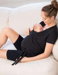 Women Seraphine Hoodies & Tops | Black Cotton Short-Sleeve Skin To Skin Top