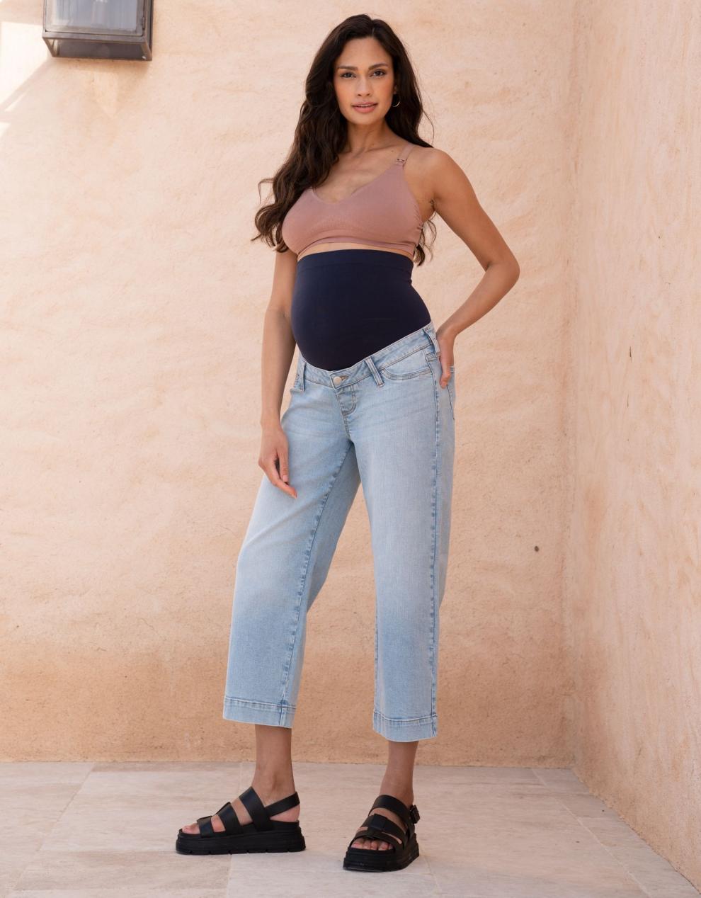 Women Seraphine Jeans | Cropped Straight Wide-Leg Maternity Jeans