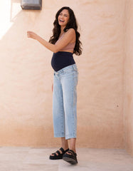 Women Seraphine Jeans | Cropped Straight Wide-Leg Maternity Jeans