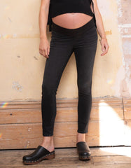 Women Seraphine Jeans | Organic Black Under Bump Skinny Maternity Jeans