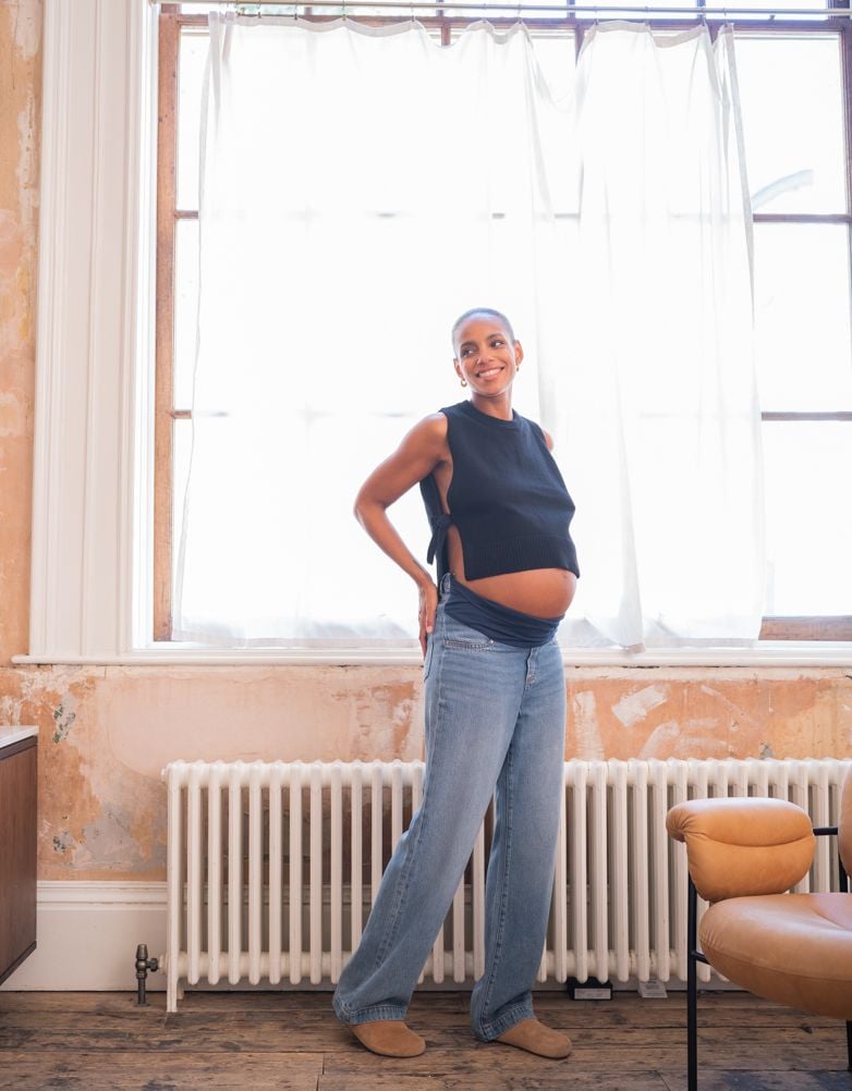 Women Seraphine Jeans | Organic Mid Bump Wide Leg Maternity Jeans