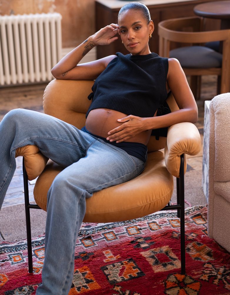 Women Seraphine Jeans | Organic Mid Bump Wide Leg Maternity Jeans