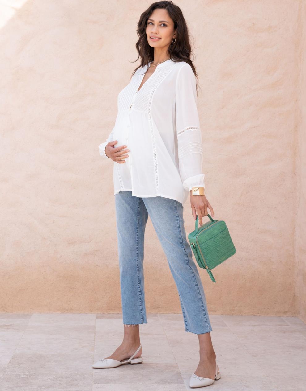 Women Seraphine Jeans | Over Bump Frayed Hem Maternity Jeans