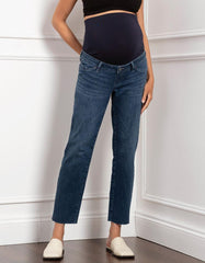 Women Seraphine Jeans | Tapered Frayed Hem Maternity Jeans